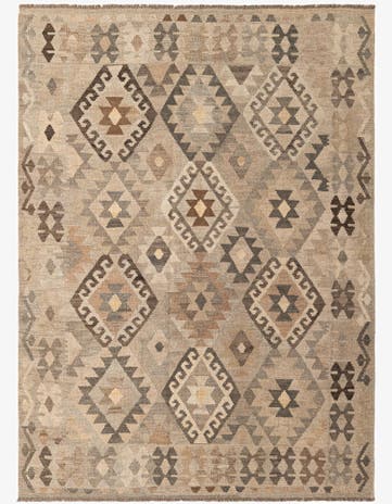 5' 8 x 7' 8 Hand Woven Kilim Maymana Wool Rug