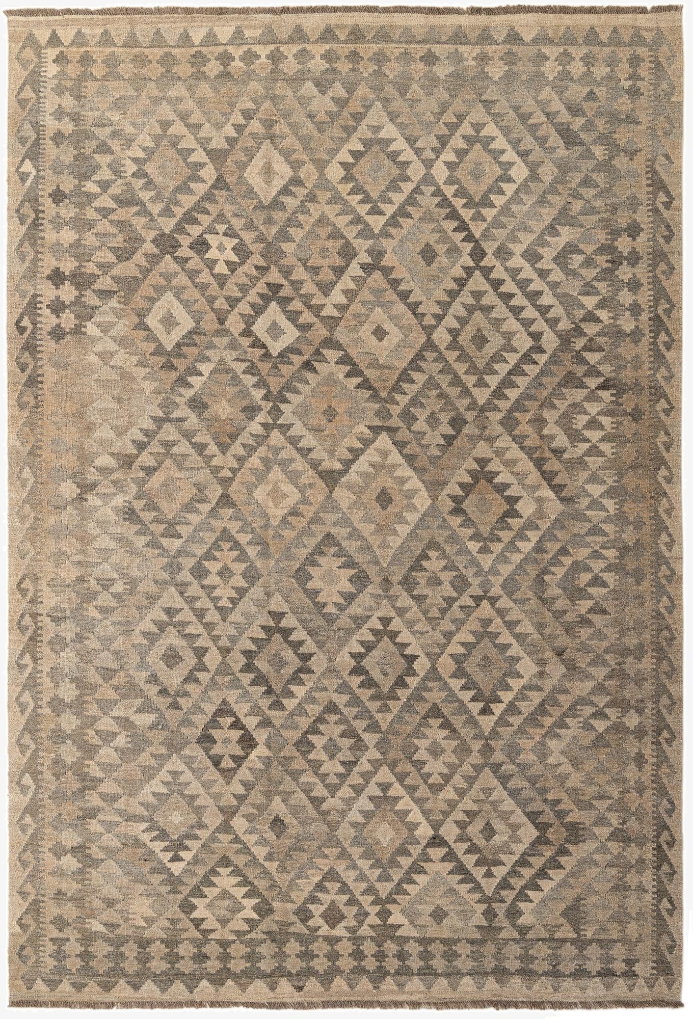 6' 6 x 9' 5  Hand Woven Kilim Maymana Wool Rug