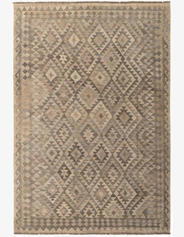 6' 6 x 9' 5 Hand Woven Kilim Maymana Wool Rug