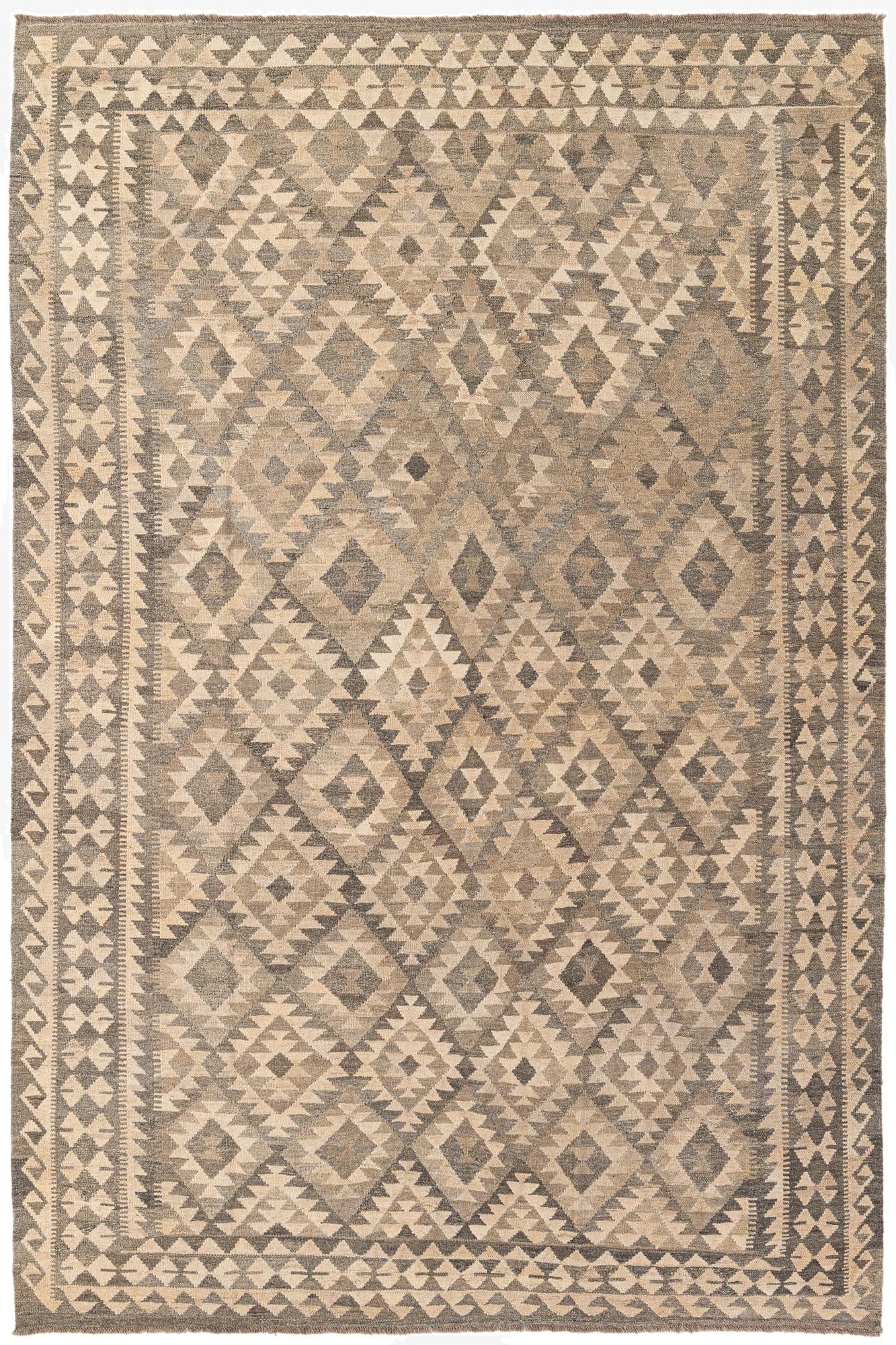 6' 10 x 10' 3  Hand Woven Kilim Maymana Wool Rug