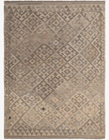 4' 10 x 6' 8 Hand Woven Kilim Maymana Wool Rug