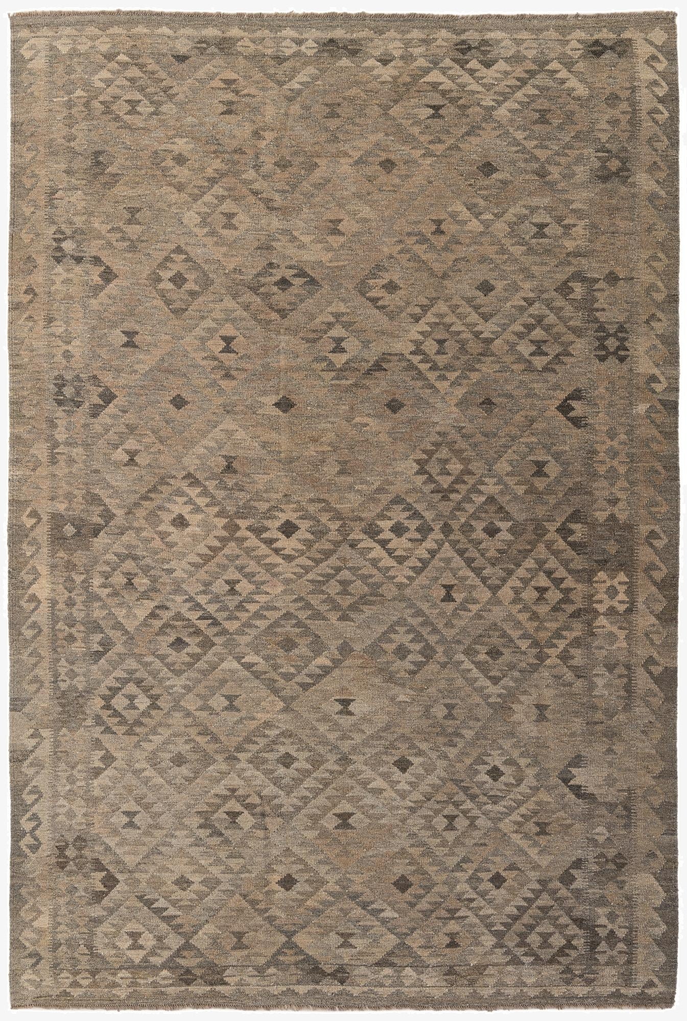 6' 7 x 10'  Hand Woven Kilim Maymana Wool Rug