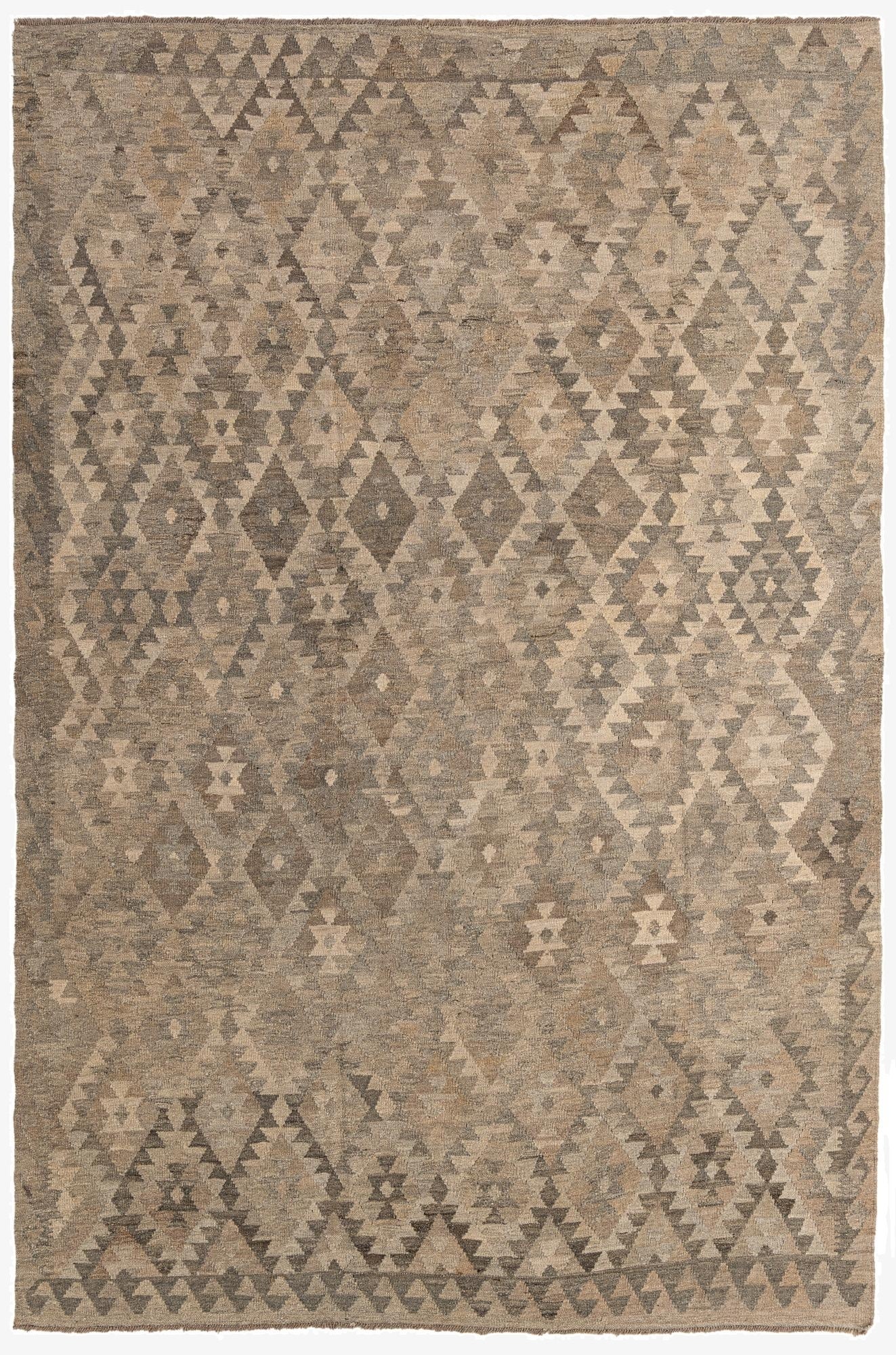 6' 7 x 9' 8  Hand Woven Kilim Maymana Wool Rug