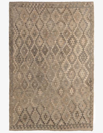 6' 7 x 9' 8 Hand Woven Kilim Maymana Wool Rug