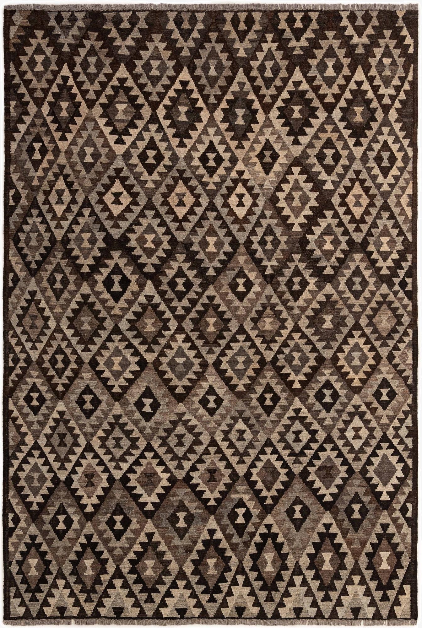 6' 9 x 9' 1  Hand Woven Kilim Maymana Wool Rug