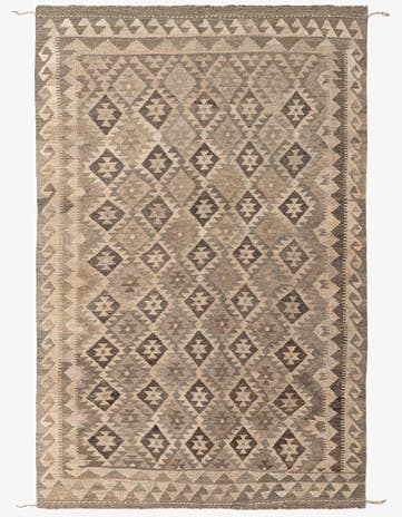 5' 3 x 8' Hand Woven Kilim Maymana Wool Rug