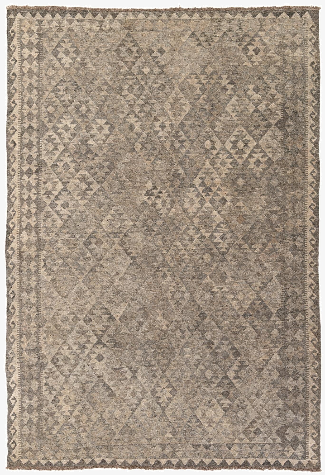 6' 8 x 9' 8  Hand Woven Kilim Maymana Wool Rug