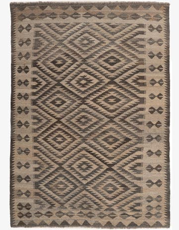 5' x 7' 1 Hand Woven Kilim Maymana Wool Rug