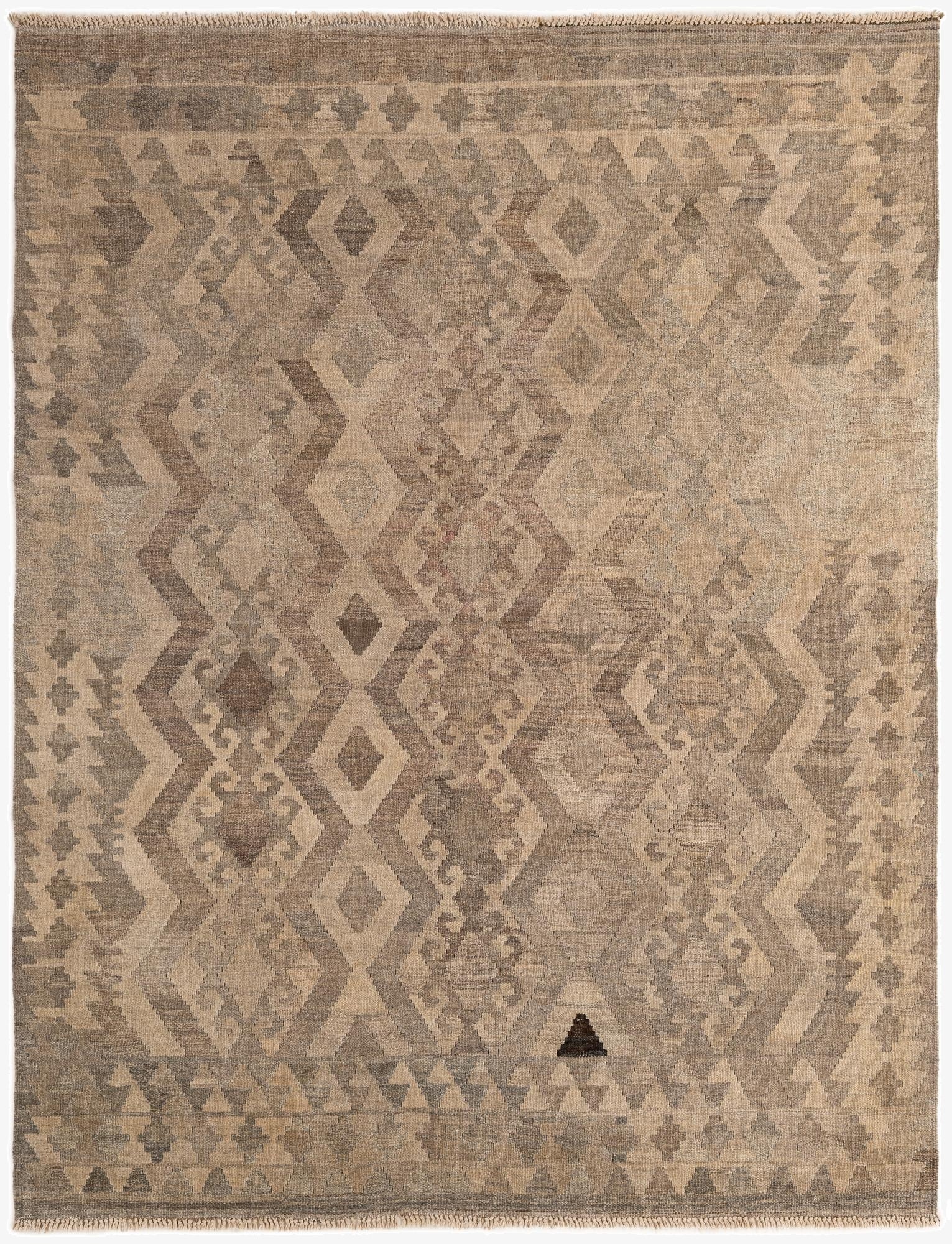 5' 3 x 6' 8  Hand Woven Kilim Maymana Wool Rug