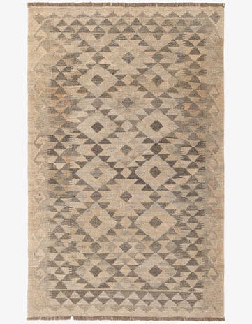 3' 10 x 6' Hand Woven Kilim Maymana Wool Rug