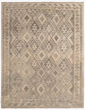 5' 2 x 6' 5 Hand Woven Kilim Maymana Wool Rug
