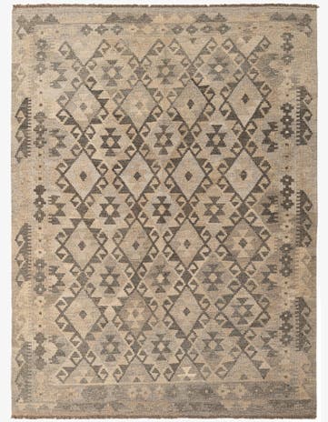 5' x 6' 8 Hand Woven Kilim Maymana Wool Rug