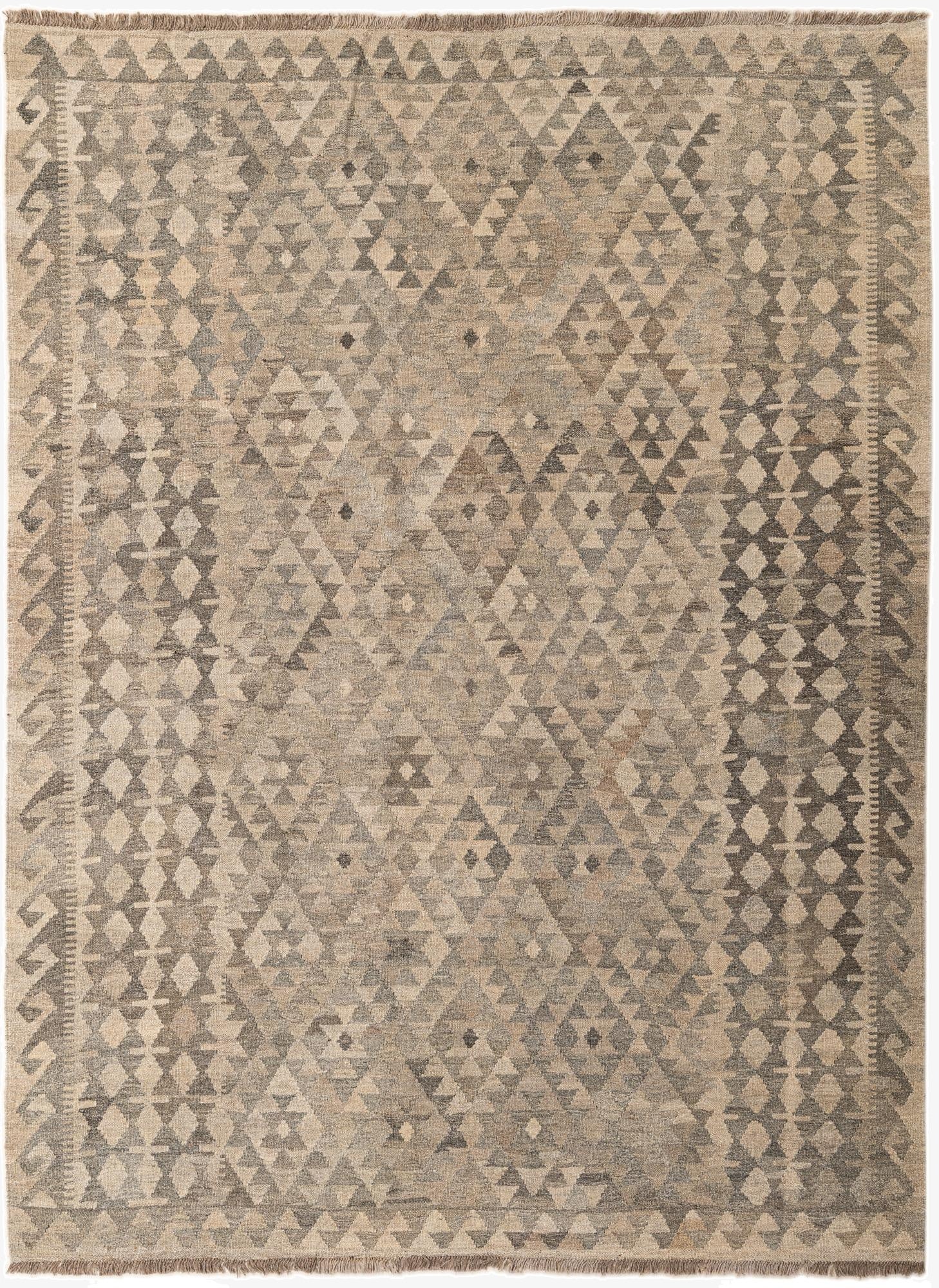 6' 1 x 8'  Hand Woven Kilim Maymana Wool Rug