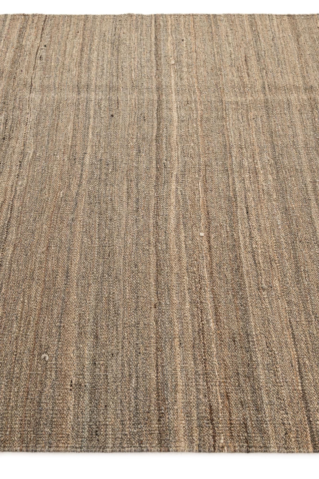 4' x 6' 1 Hand Woven Kilim Modern Wool Rug