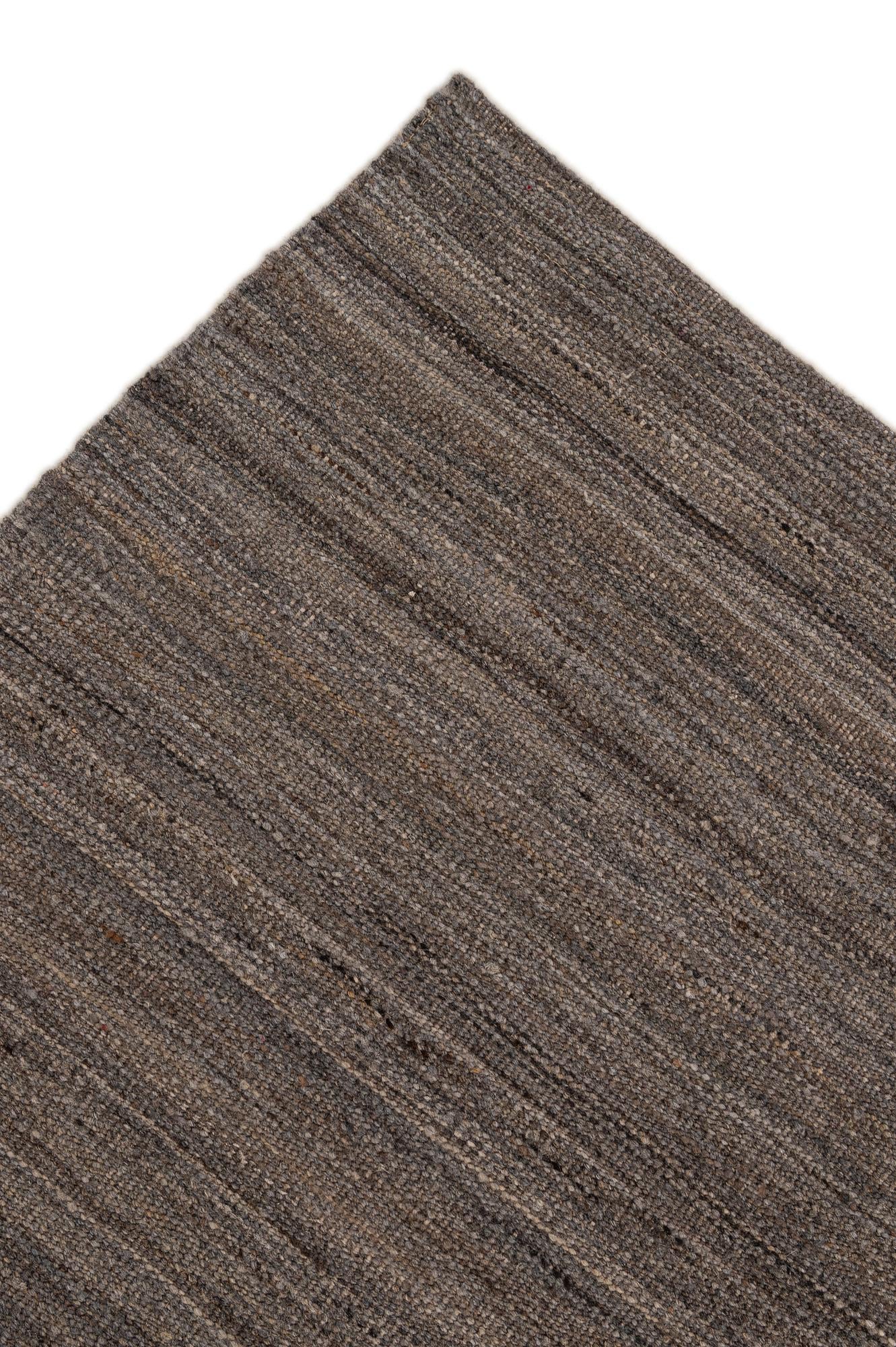 6' 7 x 9' 8 Hand Woven Kilim Modern Wool Rug