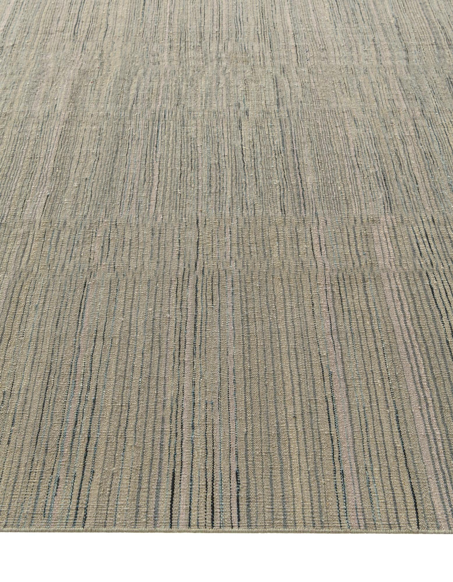 6' 11 x 9' 6 Hand Woven Kilim Modern Wool Rug