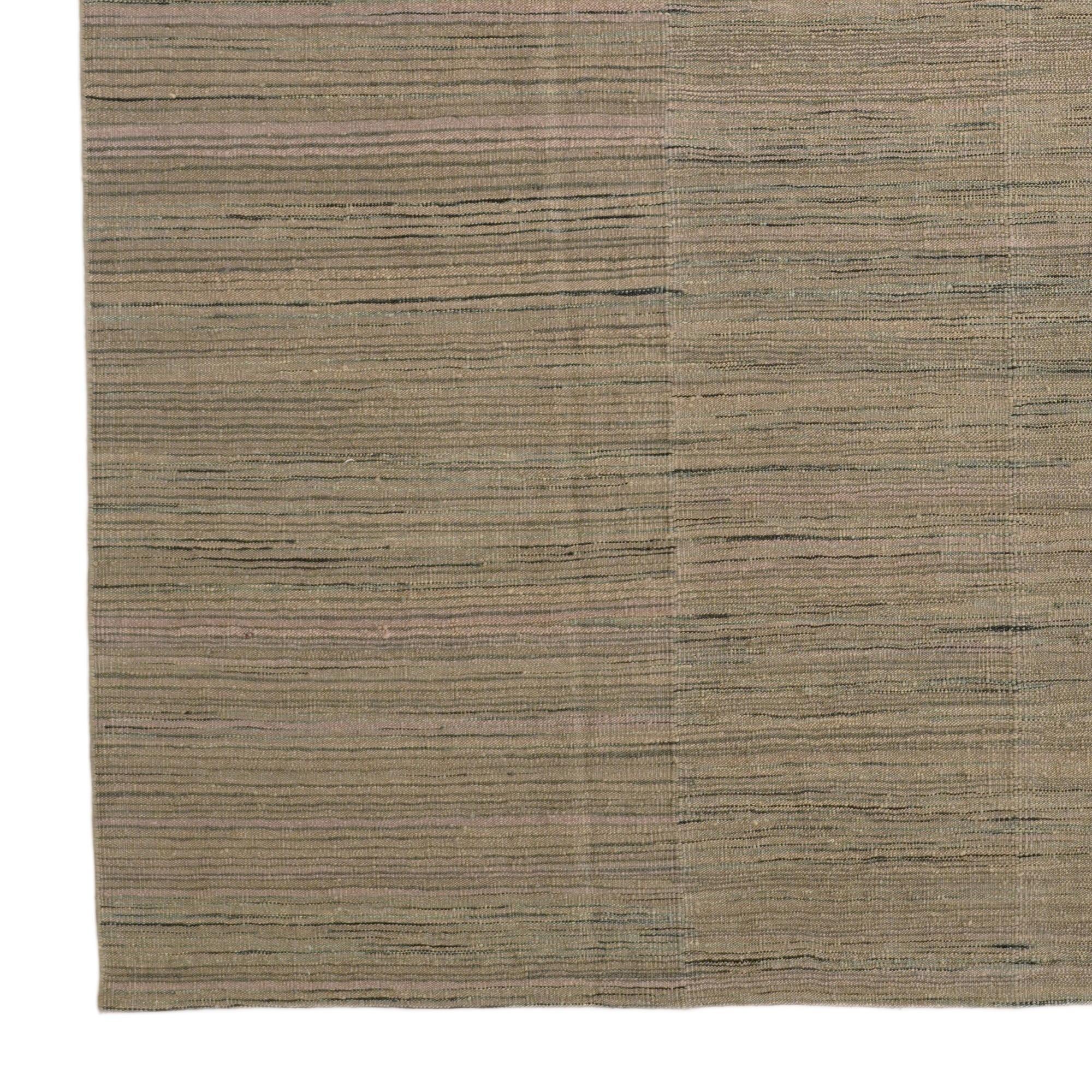 6' 11 x 9' 6 Hand Woven Kilim Modern Wool Rug