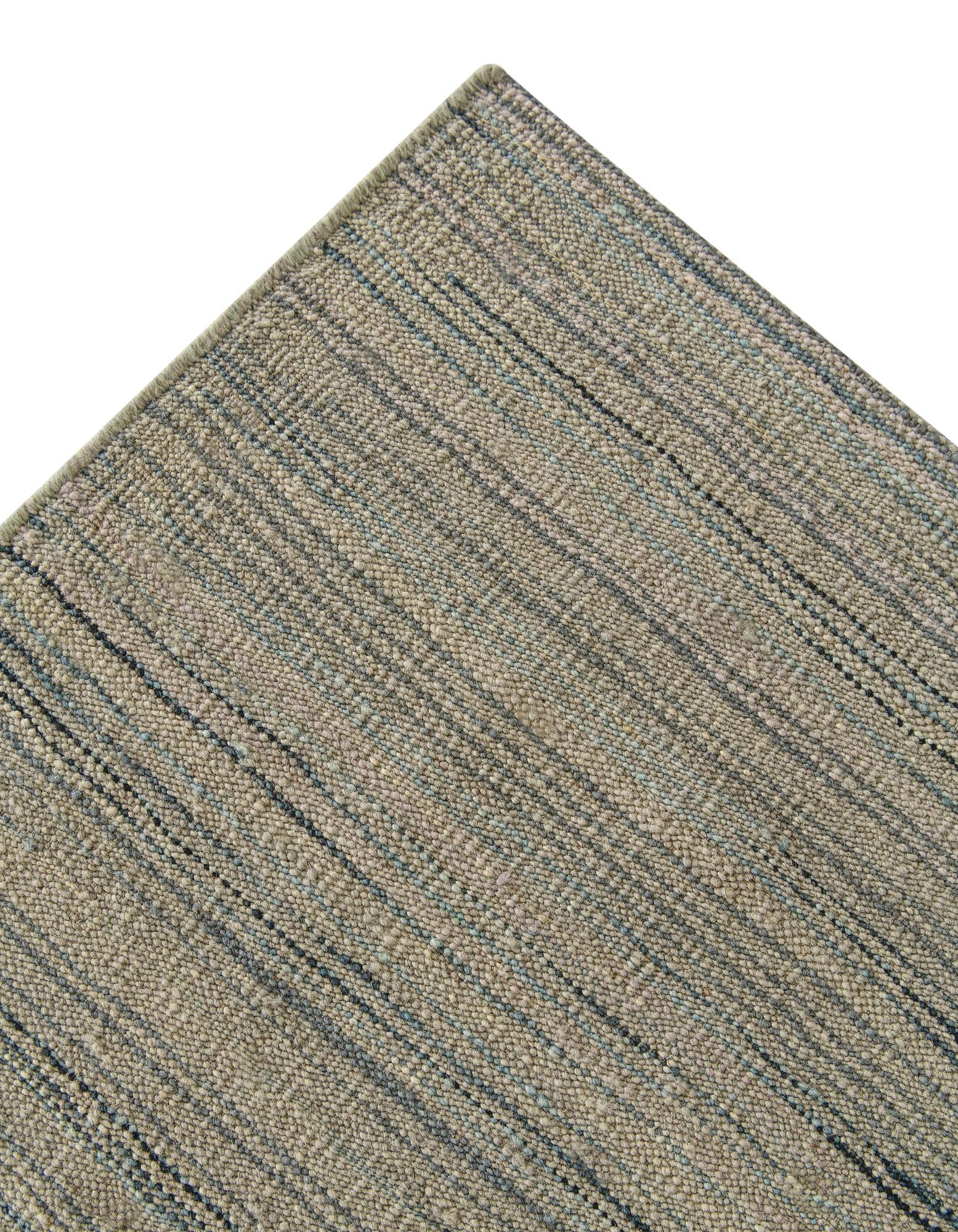 6' 11 x 9' 6 Hand Woven Kilim Modern Wool Rug