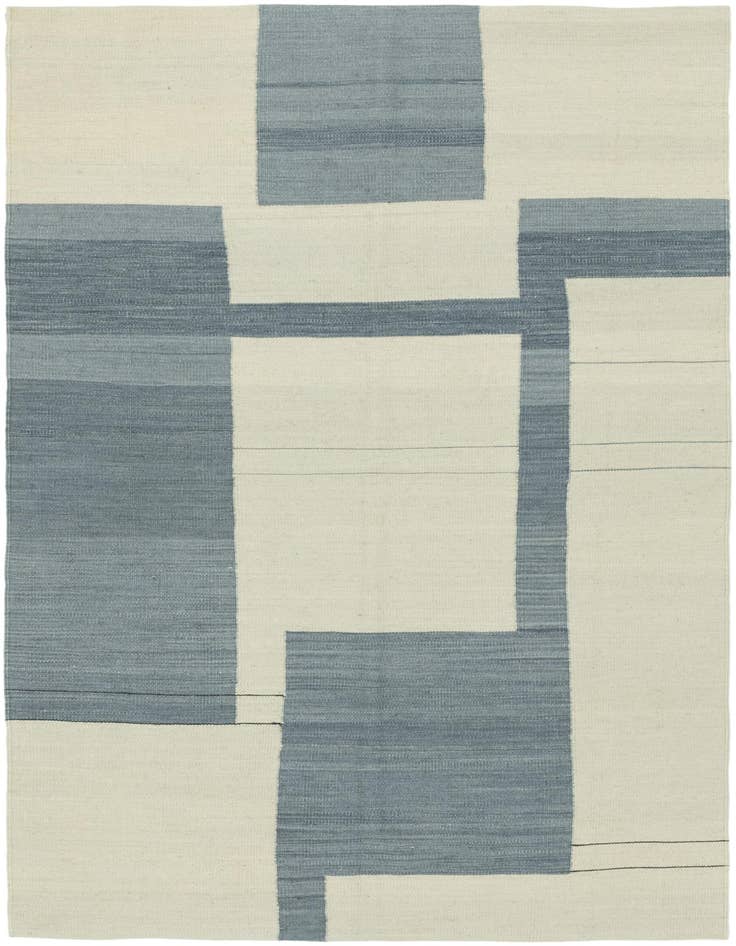 Detail image of 4' 2 x 5' 10 Hand Woven Kilim Modern Wool Rug