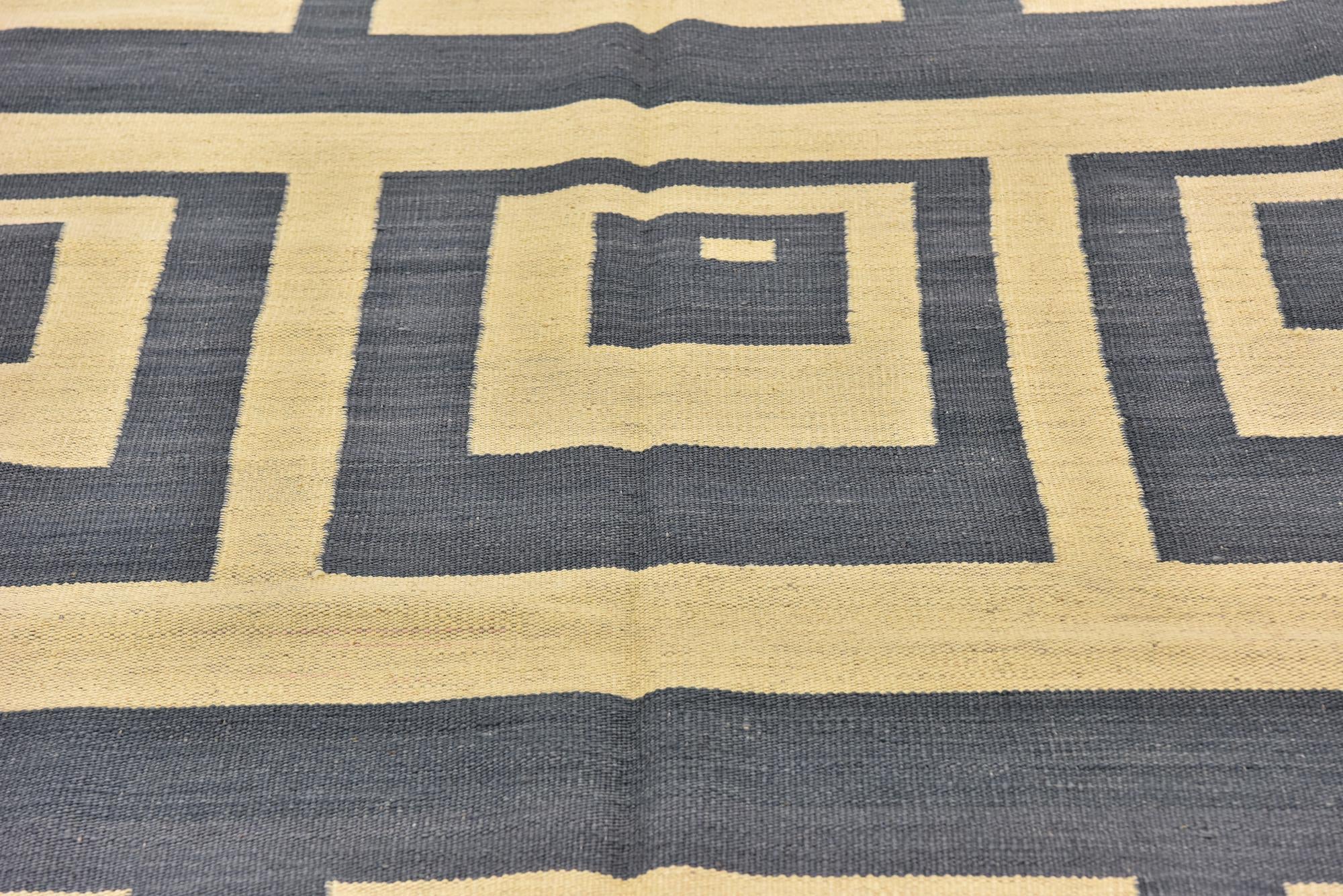 5' x 6' 6 Hand Woven Kilim Modern Wool Rug