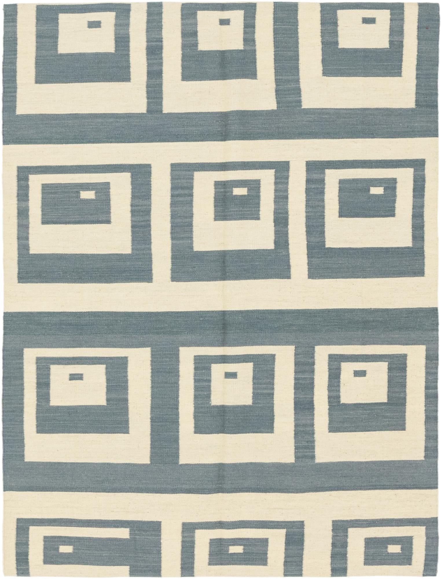 5' x 6' 6 Hand Woven Kilim Modern Wool Rug