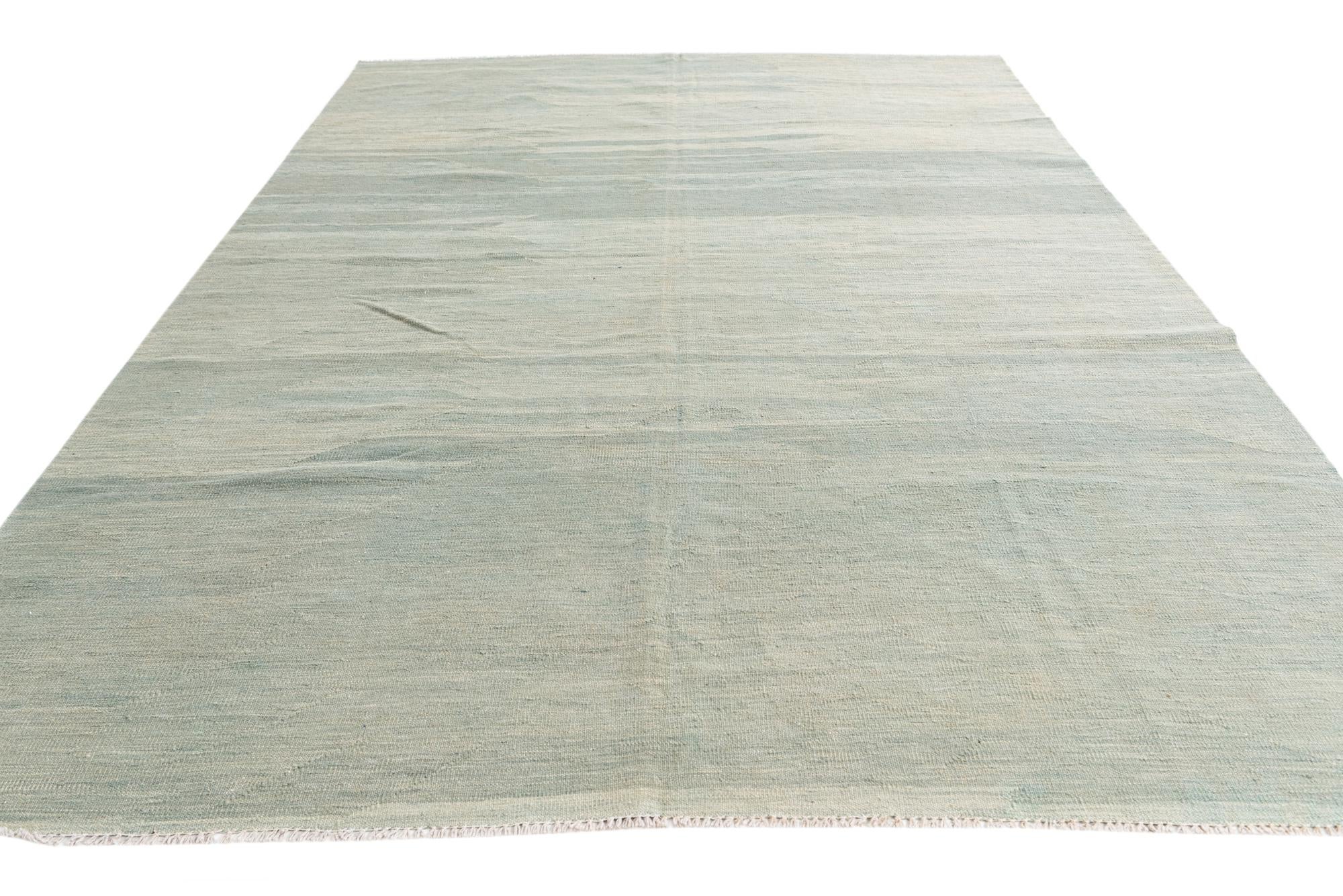 6' 6 x 10' Hand Woven Kilim Modern Wool Rug