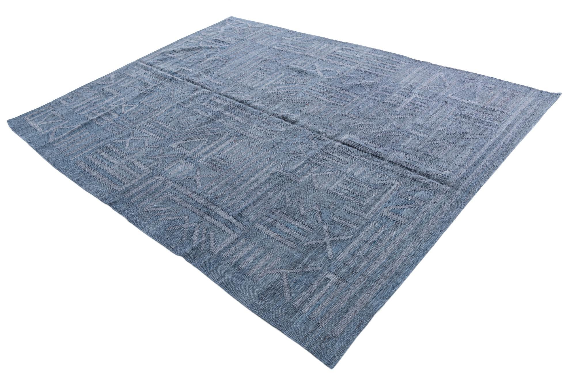 6' x 7' 9 Hand Woven Kilim Modern Wool Rug