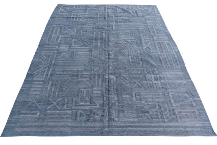 6' x 7' 9 Hand Woven Kilim Modern Wool Rug
