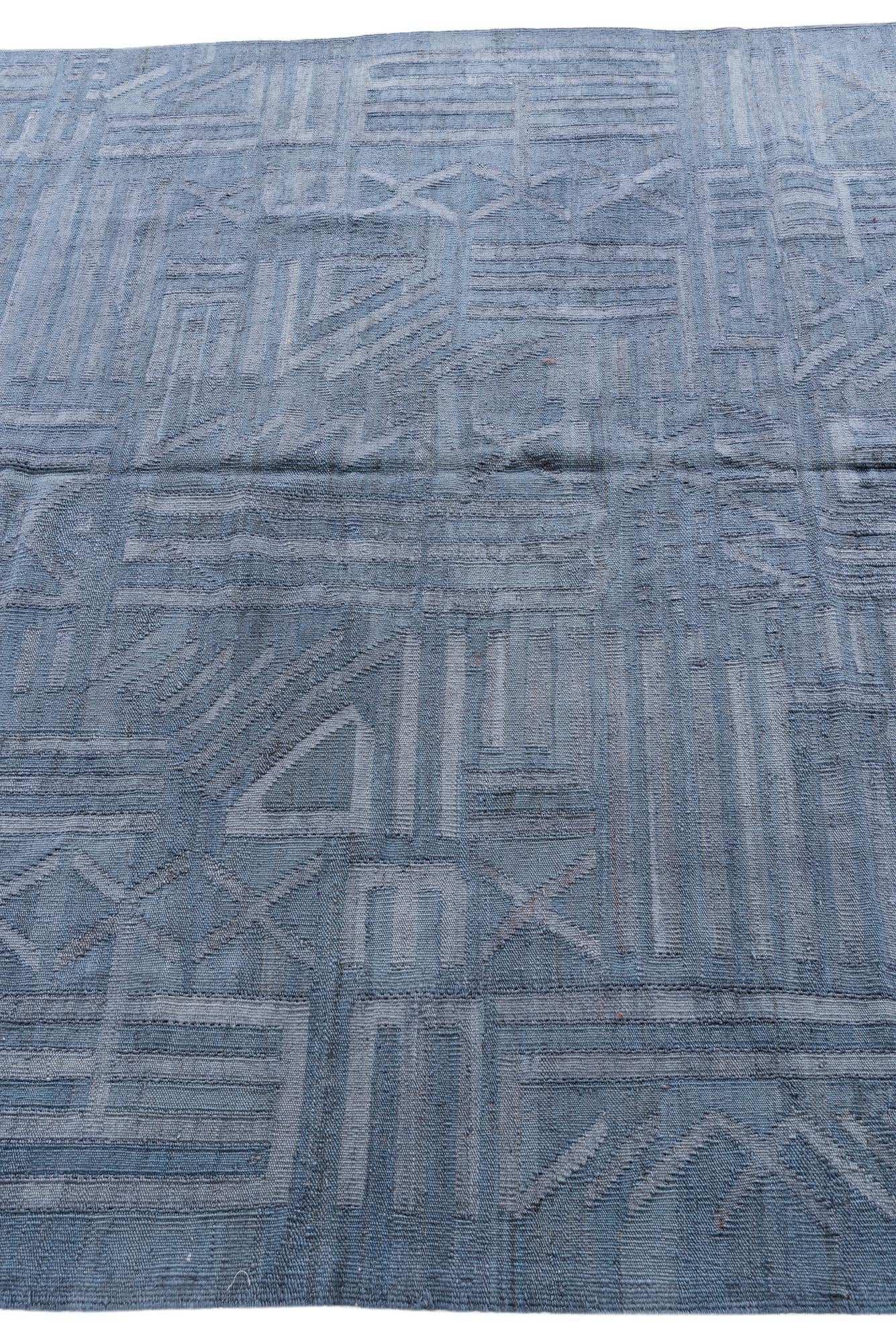 6' x 7' 9 Hand Woven Kilim Modern Wool Rug