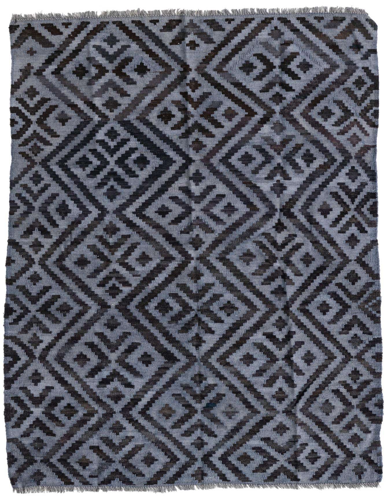 4' x 5' 10 Hand Woven Kilim Modern Wool Rug