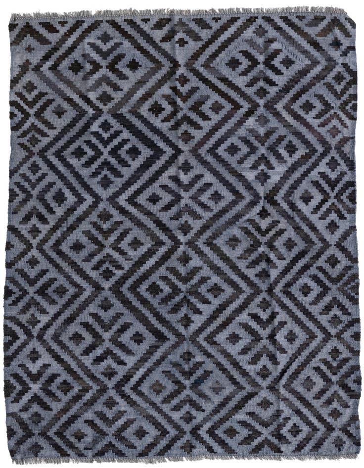 Detail image of 4' x 5' 10 Hand Woven Kilim Modern Wool Rug