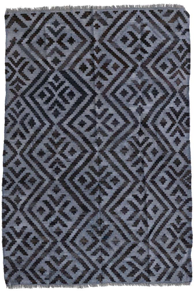 4' x 5' 10 Hand Woven Kilim Modern Wool Rug