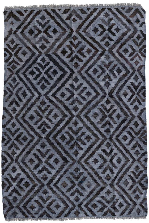 Detail image of 4' x 5' 10 Hand Woven Kilim Modern Wool Rug