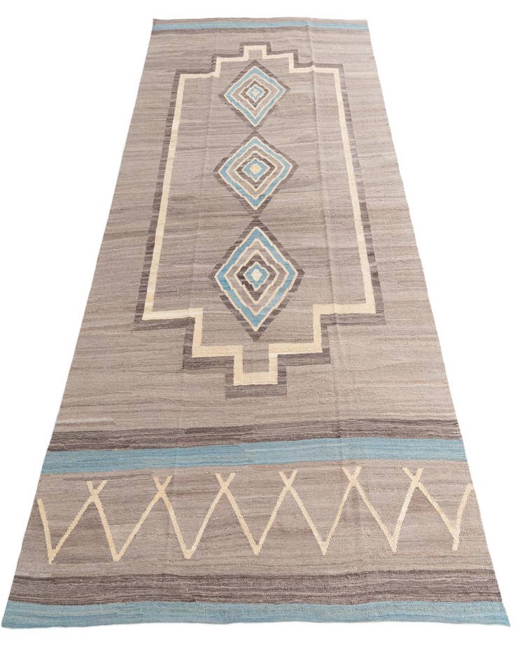 Detail image of 6' 5 x 9' 10 Hand Woven Kilim Modern Wool Rug