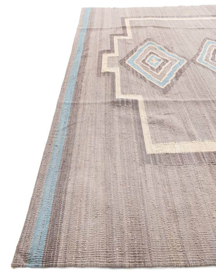 Detail image of 6' 5 x 9' 10 Hand Woven Kilim Modern Wool Rug