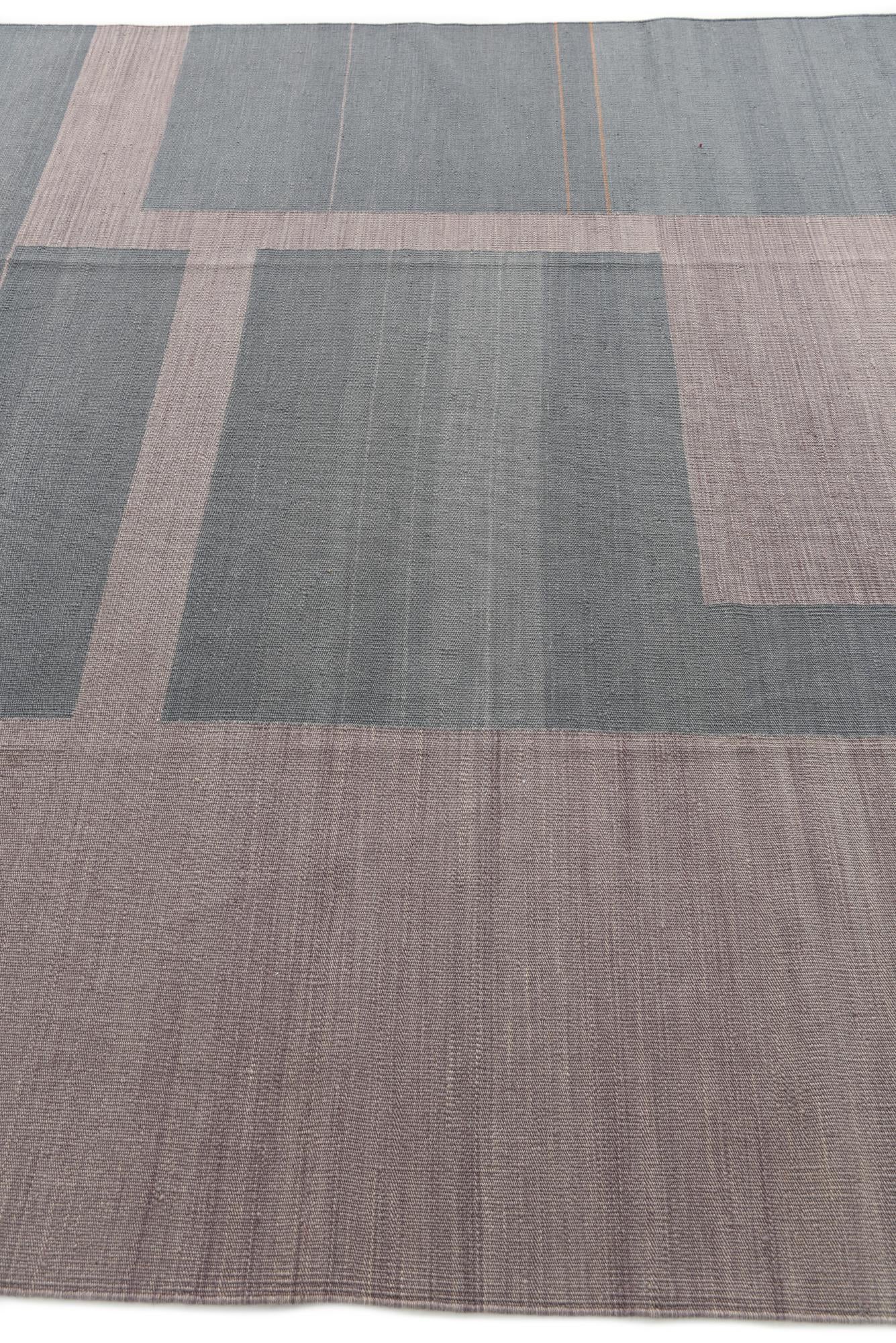 6' 9 x 9' 6 Hand Woven Kilim Modern Wool Rug