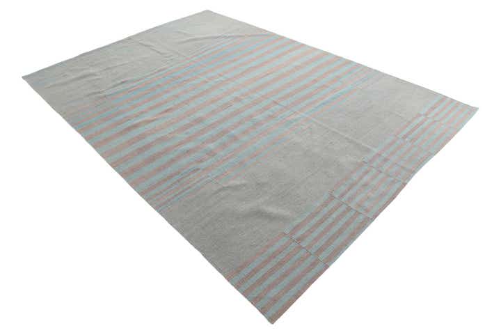 6' 7 x 9' 5 Hand Woven Kilim Modern Wool Rug