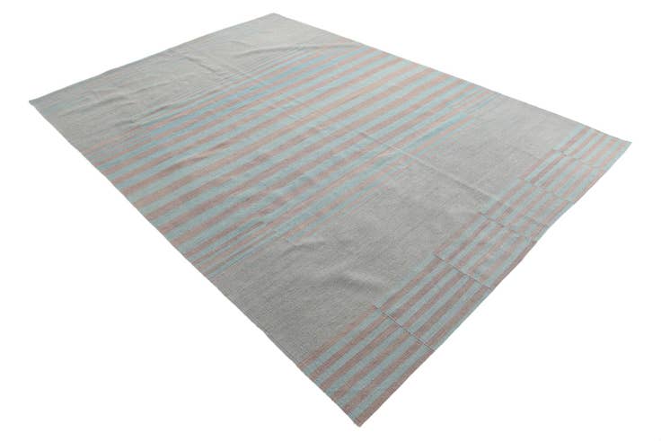 Detail image of 6' 7 x 9' 5 Hand Woven Kilim Modern Wool Rug
