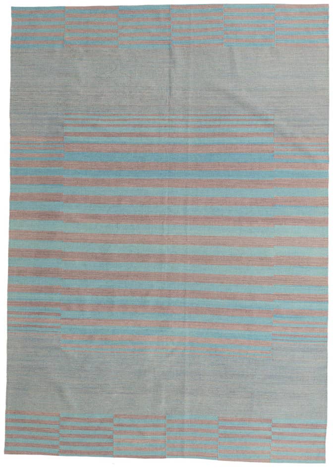 Detail image of 6' 7 x 9' 5 Hand Woven Kilim Modern Wool Rug