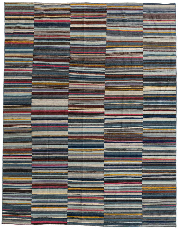 Detail image of 8' x 9' 9 Hand Woven Kilim Modern Wool Rug