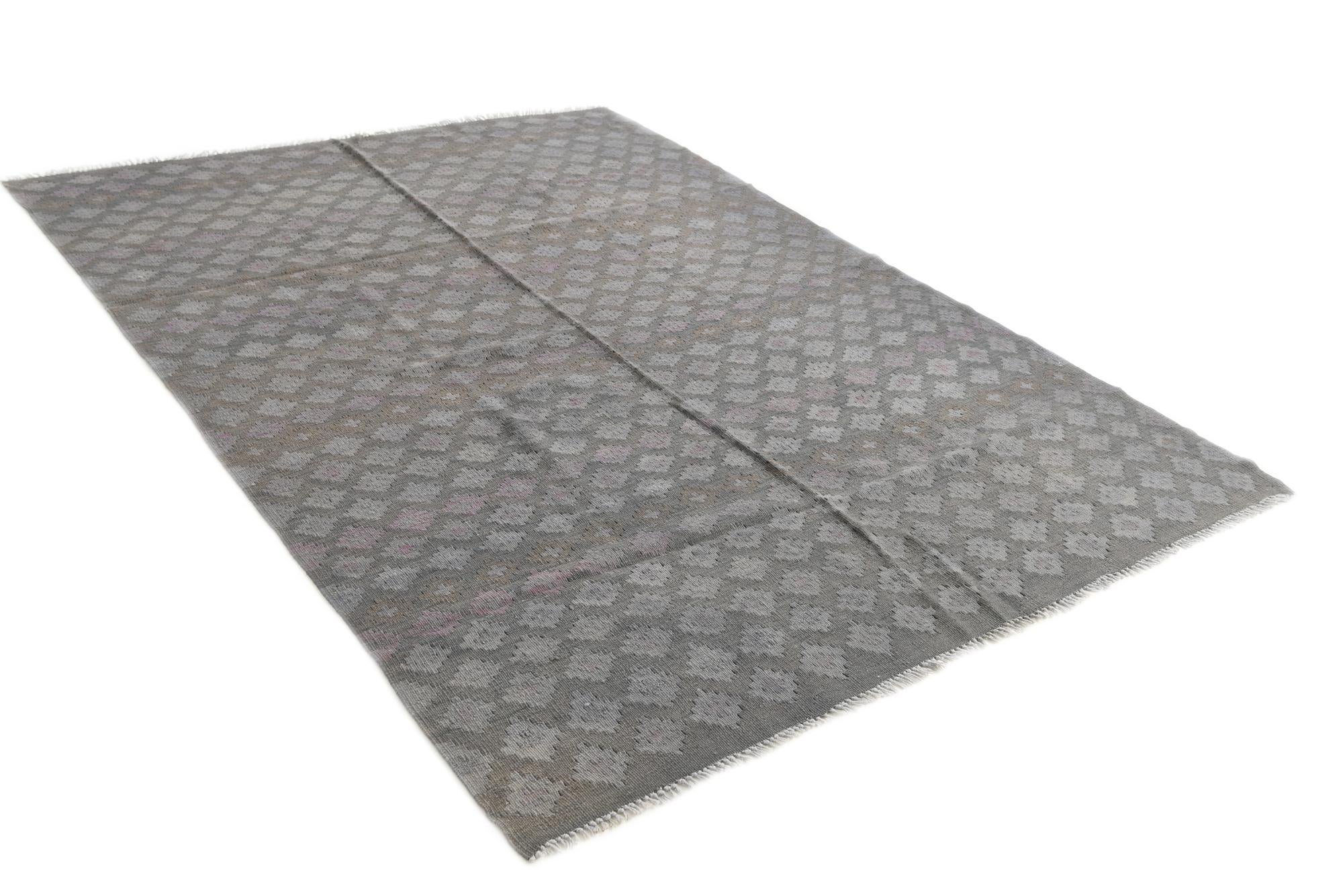 5' 4 x 7' 7 Hand Woven Kilim Modern Wool Rug