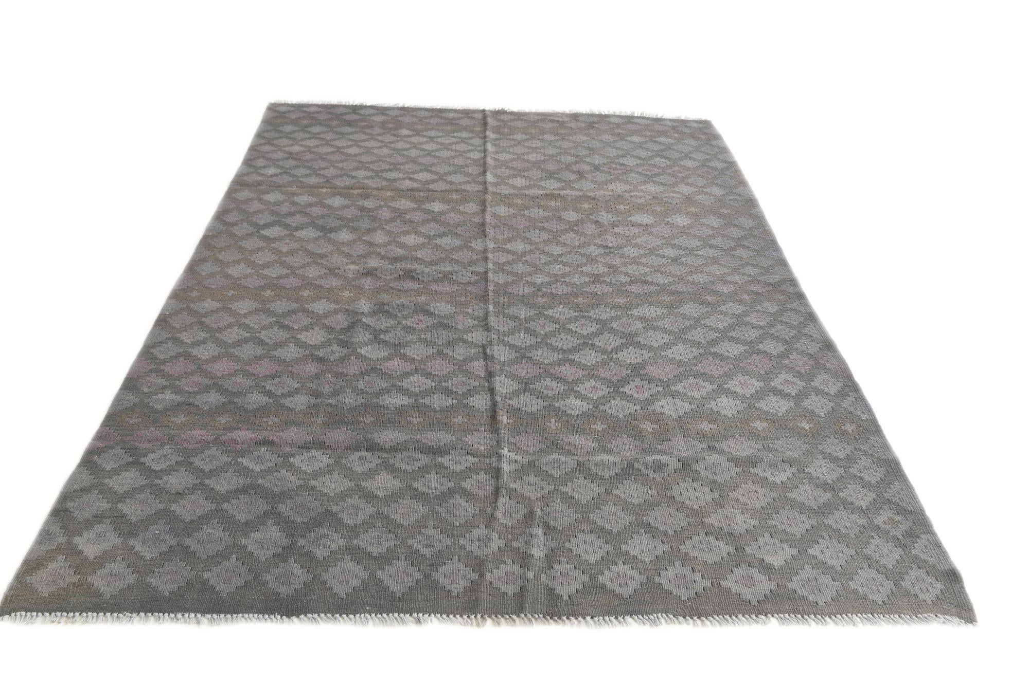 5' 4 x 7' 7 Hand Woven Kilim Modern Wool Rug