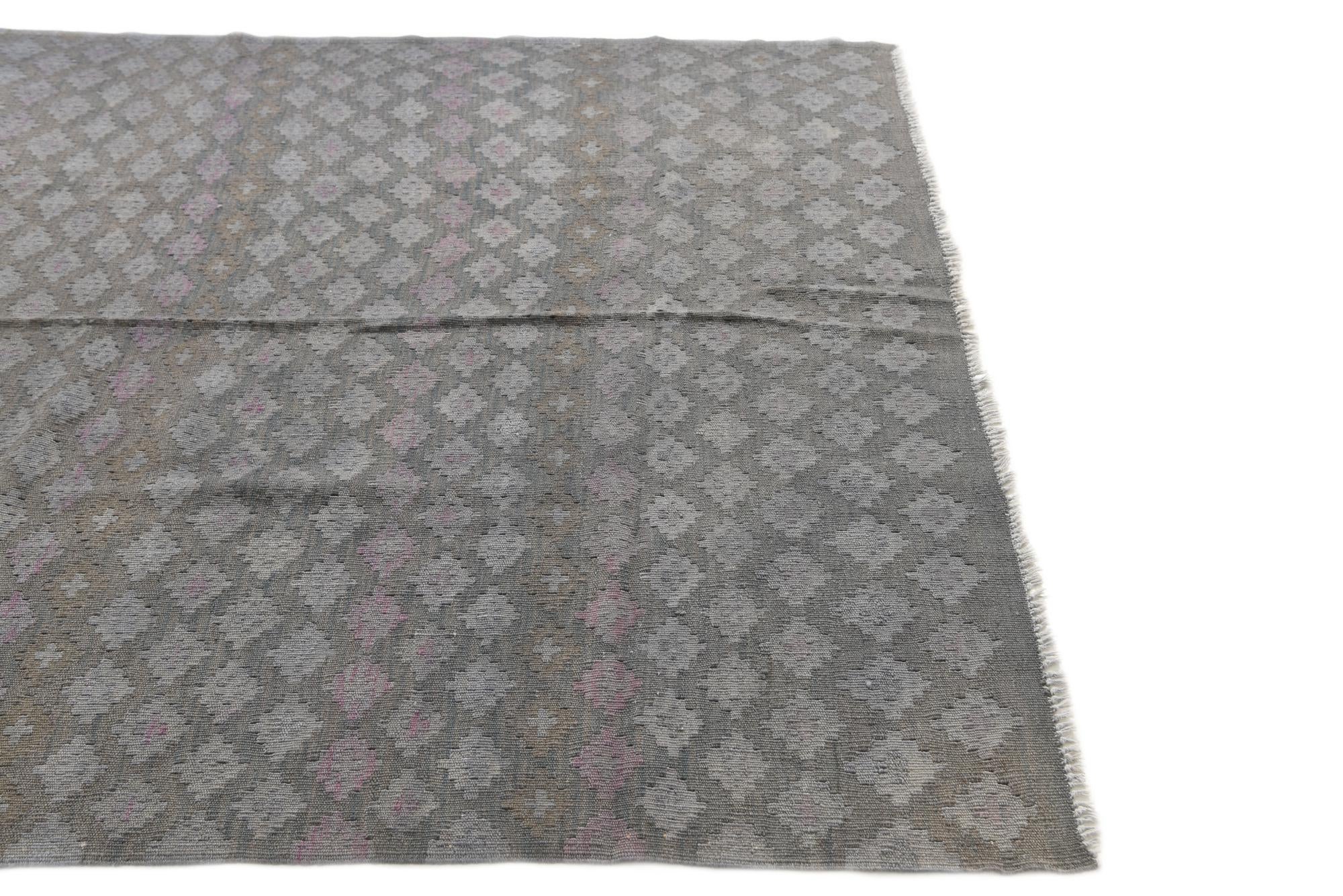 5' 4 x 7' 7 Hand Woven Kilim Modern Wool Rug