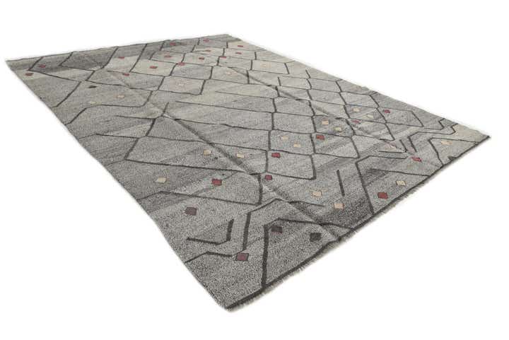 9' 1 x 12' Hand Woven Kilim Modern Wool Rug