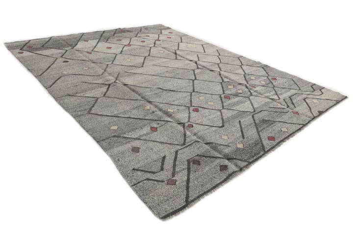 Detail image of 9' 1 x 12' Hand Woven Kilim Modern Wool Rug