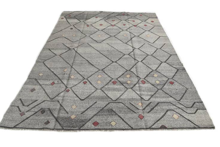 Detail image of 9' 1 x 12' Hand Woven Kilim Modern Wool Rug