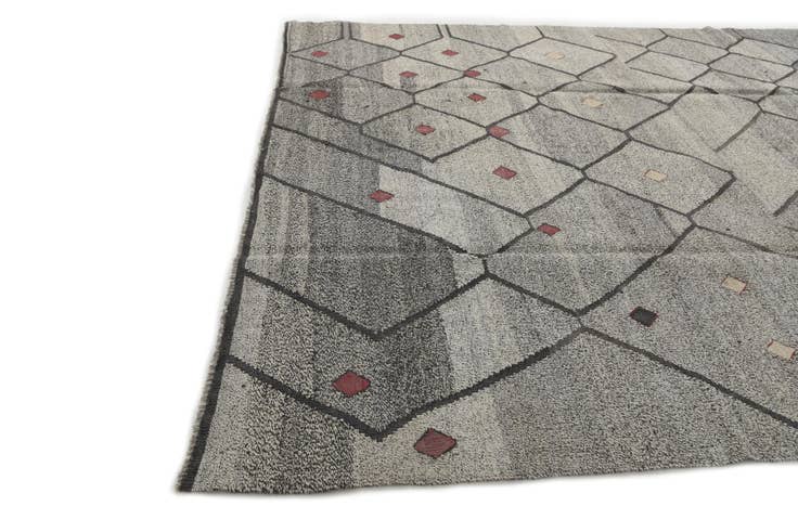 Detail image of 9' 1 x 12' Hand Woven Kilim Modern Wool Rug