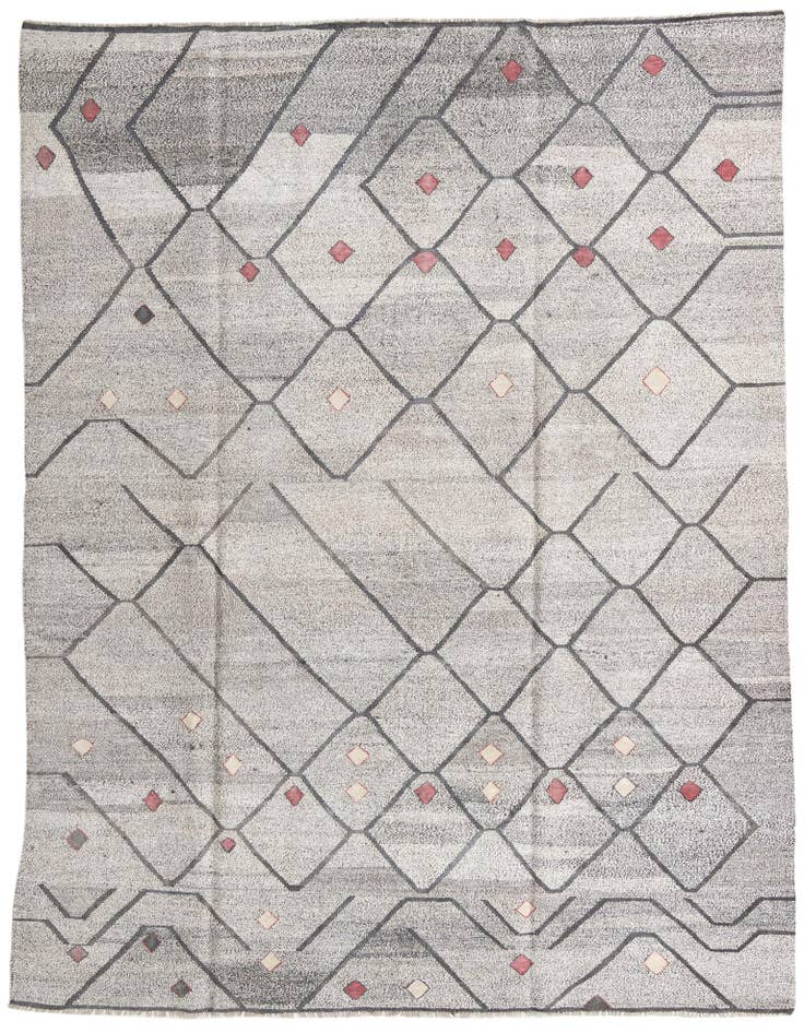 Detail image of 9' 1 x 12' Hand Woven Kilim Modern Wool Rug