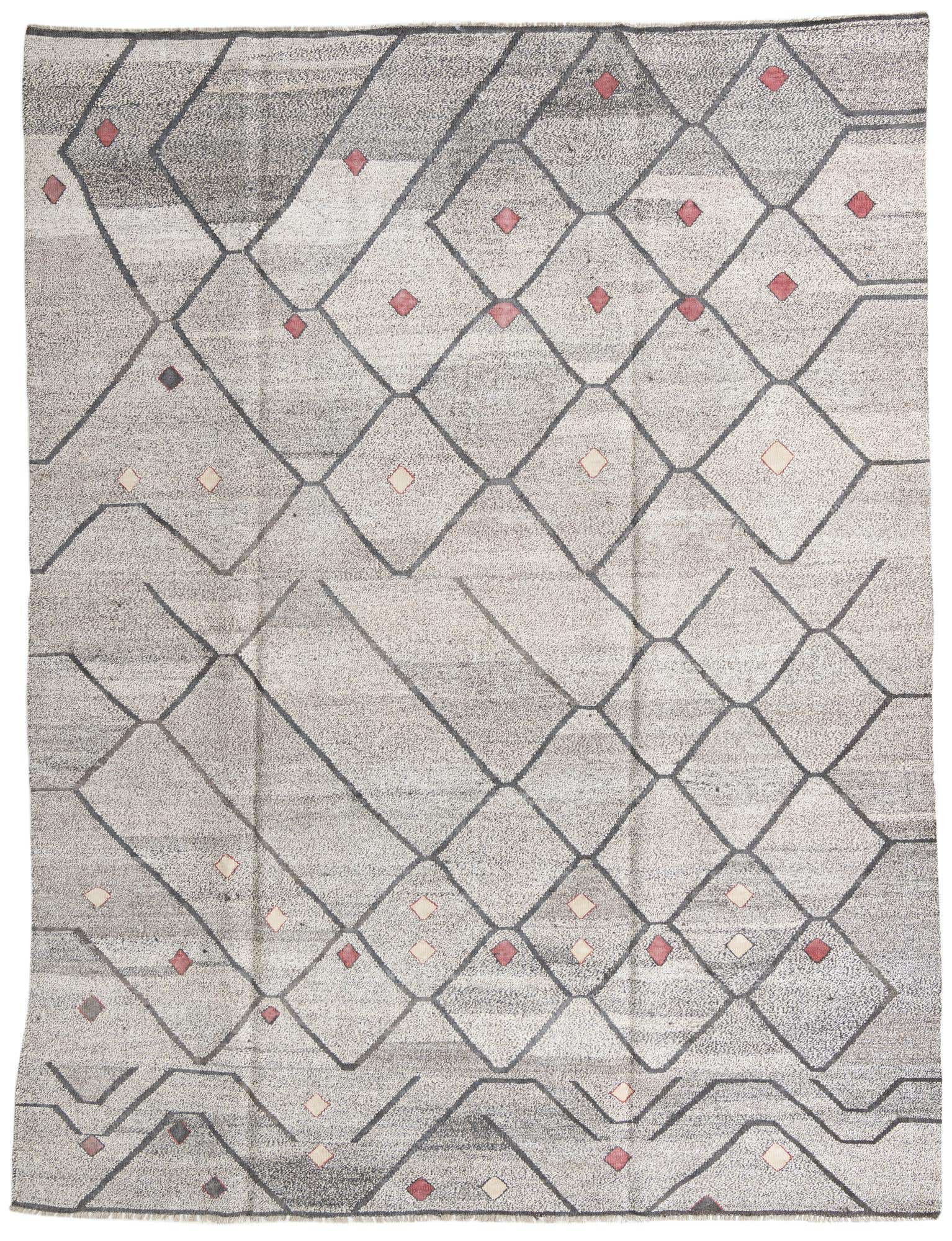 9' 1 x 12' Hand Woven Kilim Modern Wool Rug