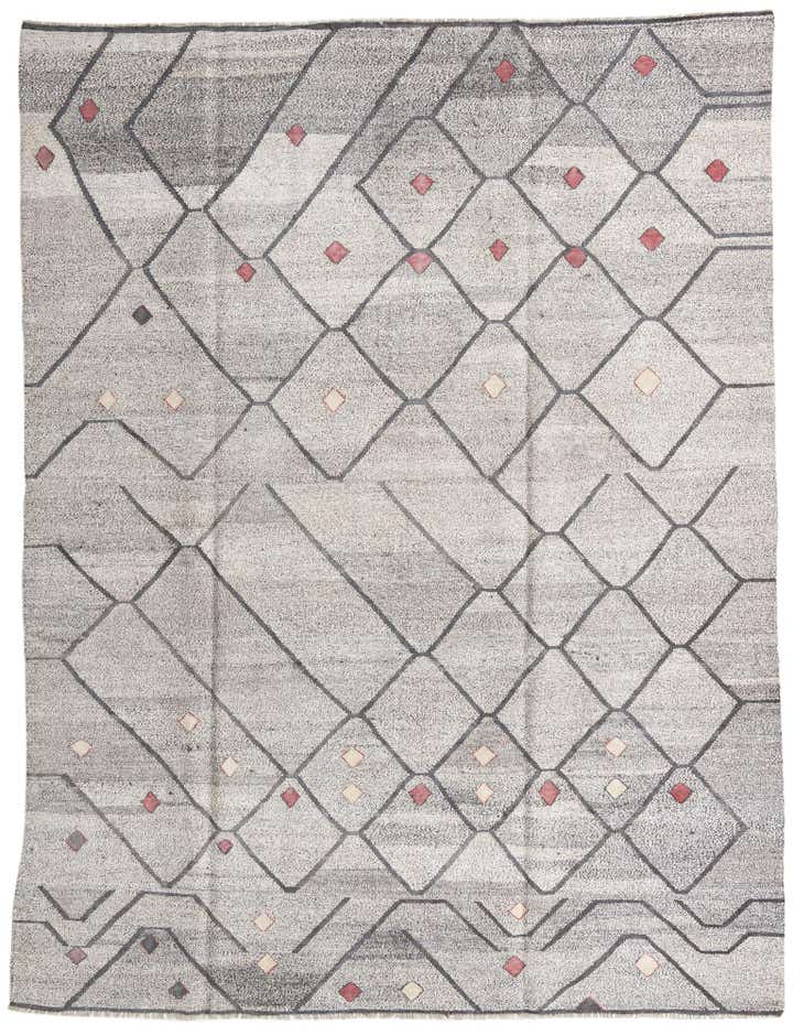 9' 1 x 12' Hand Woven Kilim Modern Wool Rug
